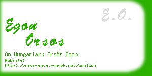 egon orsos business card